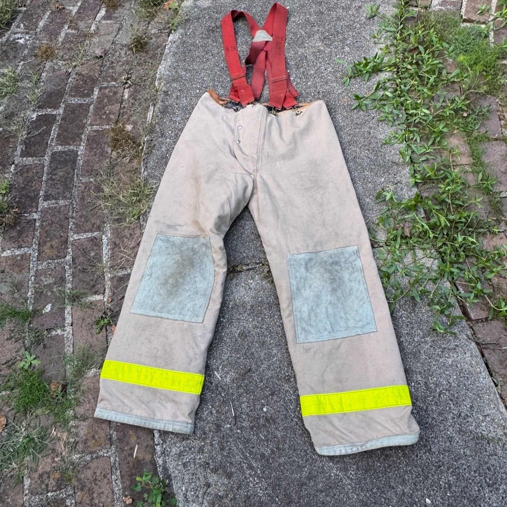 Vintage Body Guard Firefighter Turnout Bunker Pants Liner Tan Mens 38x31 90s